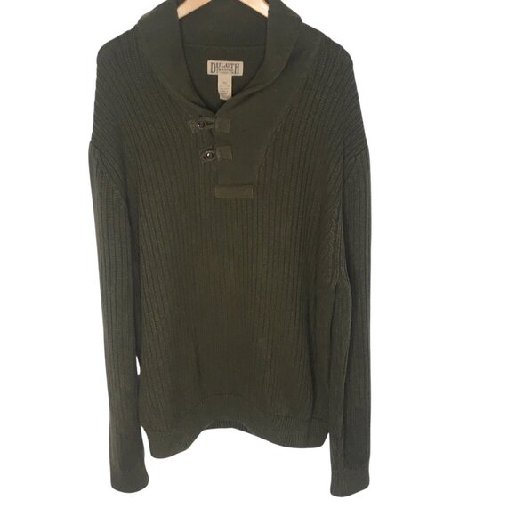 Duluth Trading Co Men’s 3XL Sweater High Neck Infantry Wool Cotton Army Green - Picture 1 of 15